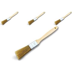 Kibros 320_20 ccx3 kwast, kabeljauwstaart, set van 3, witte zijde, breedte 20 mm, wegwerpeeneenheid, meerdere ondersteuning, acrylverf, lak, email, lijm, beits