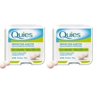 QUIES - gehoorbescherming natuurlijke was - 2 dozen à 8 paar