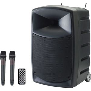 Audiophony - CR12A-COMBO - Bluetooth Speaker - Zwart - USB/SD - 2 UHF Microfoons