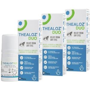 Thealoz® Duo oogdruppels, 3 x 10 ml, voor droge ogen ter bescherming, voor bevochtiging en voor bevochtiging van het oog bij matige tot ernstige symptomen