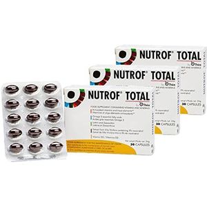90 Nutrof Total Capsules - Ooggezondheidssupplement met luteÃ¯ne, zeaxanthine, omega 3 en antioxidanten | Dagelijkse dosis essentiÃ«le voedingsstoffen voor optimale ooggezondheid | 30 capsules x 3