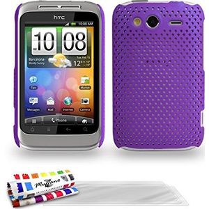 Muzzano Alveolia hardcase case voor HTC Wildfire S / G13, met 3 schermbeschermers, violet