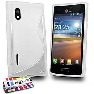 Ultra-Slim-beschermhoes"" Le S""beschermhoes voor LG OPTIMUS L5, wit van hoogwaardig, echt leer, duurzaam en elegant optimaal voor een aantrekkelijk design Exclusief - 1 stylus + 1 gratis doek