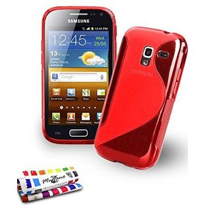 Muzzano Beschermhoesje voor Samsung Galaxy Ace 2 [Le S Premium] [rood] + stylus en reinigingsdoekje van Muzzano® – ultieme bescherming voor je Samsung Galaxy Ace 2