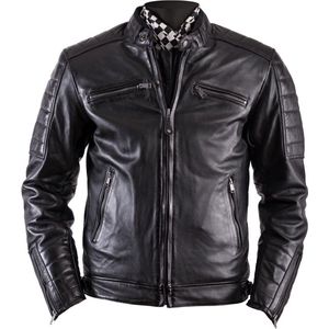 HELSTONS CRUISER RAG BLACK LEATHER MOTORCYCLE JACKET S - Maat - Jas
