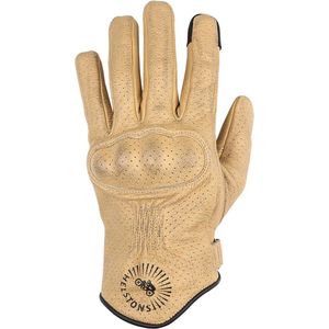 Helstons Sun Air Summer Leather Beige Black Gloves T12 - Maat T12 - Handschoen