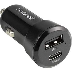 KeyOuest KO021675 oplader voor mobiele telefoons in de auto, sigarettenaansteker, 1,2 m, zwart