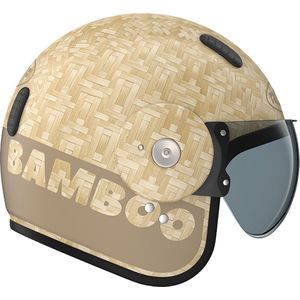 ROOF - RO15 BAMBOO PURE MATT SAND - Maat S - Jethelm - Scooter helm - Motorhelm - Zwart - ECE 22.06 goedgekeurd - Scooterhelmen mannen en vrouwen.