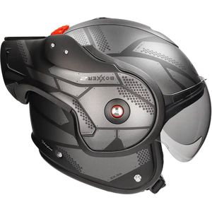 ROOF - RO9 BOXXER 2 KENDO MATT BLACK - STEEL - Maat SM - Systeemhelmen - Scooter helm - Motorhelm - Zwart - ECE 22.06 goedgekeurd - Scooterhelmen mannen en vrouwen.