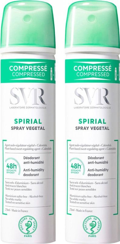 SVR - Spirial Spray Végétal - Deodorant - Set van 2 x 75 ml