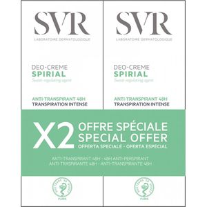 SVR Spirial Duo Anti-Transpirant 48H Intense Deodorant 2x50ml 100ml