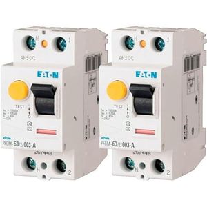 EATON 264286 PFGM-63/2/003 – wisselschakelaar – wit – controller zwart – 2 polen / 63 A / 30 mA – type AC – schroefaansluiting – 2 schakelaars