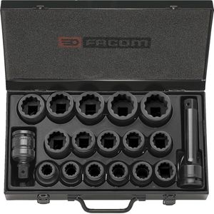 Facom - NKD 500 - Slagmoersleutelset - Metalen Behuizing - 18-delig