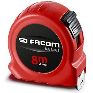 Facom Meetlint, 8 m x 25 mm, rood, met zeer sterke nylon coating, 893B.825Pb