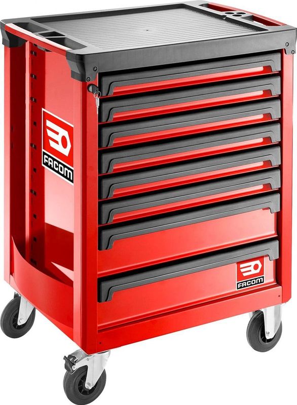 Facom - Roll Gereedschapswagen - Rood - Staal - 8 Laden