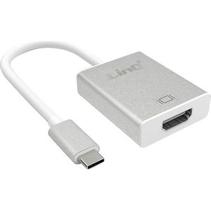 Avizar Videokabel MHL USB Type C naar HDMI 4K vrouwelijke adapter, Zilveren