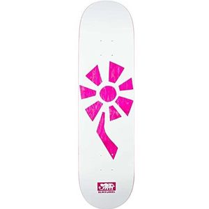 Skateboard Flower Power, 8,25 x 32,12, wit/roze