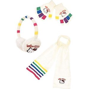 Hello Kitty oorbescherming, sjaal en handschoenen, meerkleurig, voor meisjes, ecru