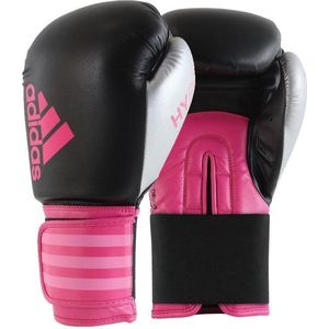 Adidas boxing hybrid 100 dynamic fit bokshandschoenen in de kleur zwart/roze.