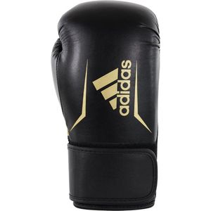 Adidas boxing speed 100 (kick)bokshandschoenen in de kleur zwart/goud.