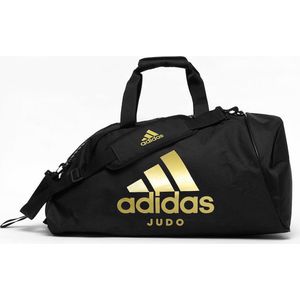 Judotas Adidas - sporttas en rugzak ineen | zwart-goud (Maat: M)
