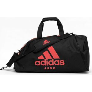 Judotas Adidas - sporttas en rugzak ineen | Zwart / Rood (Maat: M)