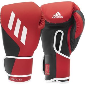 adidas Speed Tilt 350 bokshandschoenen met klittenband in de kleur rood/zwart met innovatieve TILT®-technologie - 100% duurzaam geproduceerd cactusleer