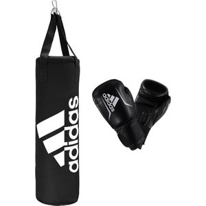 adidas Unisex Jeugd Boxing Boxing Set, Zwart, Bokszak: 75 x 30 cm - Bokshandschoenen 8 oz EU