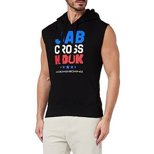 adidas Boxing JCH mouwloos hoody longshirt, blackwhite, M unisex volwassenen, zwart-wit, M