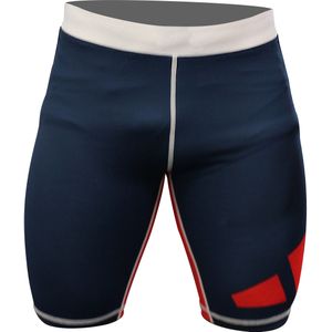 adidas - Vale Tudo - Korte Compressie - Blauw/Wit/Robijn