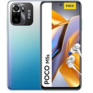 Xiaomi POCO M5s Smartphone, 4 + 64 GB, display 6,43 inch FHD+ AMOLED, MediaTek Helio G95, 64 MP Quad Camera, 5000 mAh, NFC, blauw (EU versie) zonder oplader