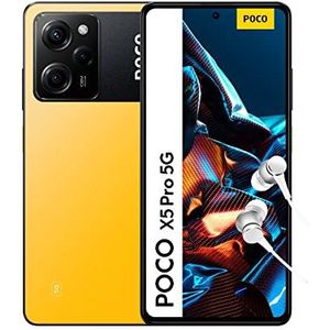 POCO X5 Pro 5G, mobiele telefoon 6,67 inch AMOLED FHD+ 128 GB, geel, ultrasnel opladen, in Franse versie