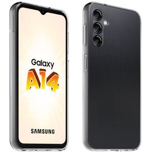 CASR Semi-harde achterkant voor Samsung A14 4G/5G, transparant, TPU, licht en aangepast, pakket: 100 Purcent Recyclebaar Karton