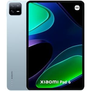 XIAOMI PAD6 6 128 GB, oplader inbegrepen 33 W, display 11 inch, snel opladen, batterij 8840 mAh, 18 uur looptijd, blauw