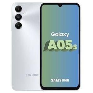 Samsung Galaxy A05s, Android 4G smartphone, 64 GB geheugen, 4 GB RAM, 5000 mAh batterij, ontgrendelde smartphone, zilver, Franse versie