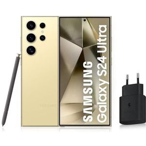 SAMSUNG GALAXY S24 Ultra, Android 5G Smartphone, 256 GB, 25 W snellader inbegrepen [Amazon Exclusive], ontgrendelde smartphone, amber, Franse versie