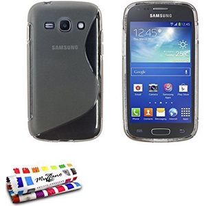 Muzzano Beschermhoesje voor Samsung Galaxy S7272 [Le S Premium] [grijs] + stylus en reinigingsdoekje - ultieme bescherming voor je Samsung Galaxy S7272