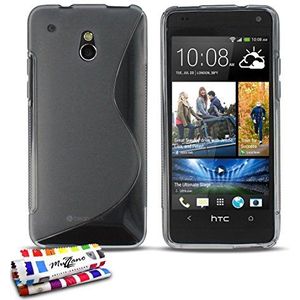Muzzano Beschermhoes voor HTC One Mini [Le S Premium] [Grijs] + stylus en reinigingsdoek van Muzzano® - ultieme bescherming tegen stoten, elegant en duurzaam voor uw HTC One Mini