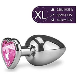 Love and Vibes RY045-Quartz-Rose Rose anale sieraden hart in XL - 7 kleuren, 200 g