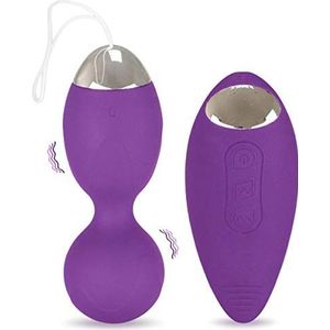 Love and Vibes I00048-Violet Vibrerende liefdesballen met clitorisstimulator als afstandsbediening, 200 g