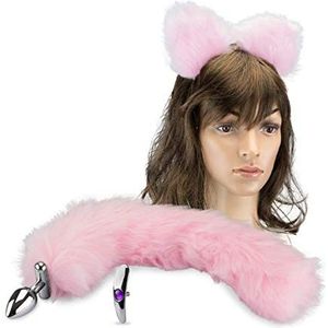 Love and Vibes MPJ-039-AF kattenbak-plug met kattenoren haarband, 200 g