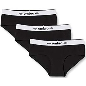 UMBRO Set van 3 katoenen boxershorts voor dames, zwart.