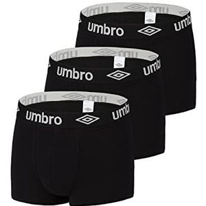 Umbro Boxershorts voor heren, 3 stuks, zwart., XL