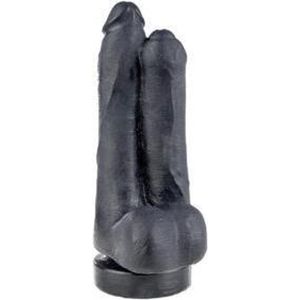 XXLTOYS - Junction - Double Dildo - inbrenglengte 16 X 7.5 cm - Dubbele Anale Dildo - Black - Made in Europe - Voor Diehards Only