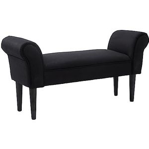 HOMCOM zitbank voor slaapkamer, bedbank, gestoffeerde bank, MDF, schuimstof, zwart, 102 x 31 x 51 cm