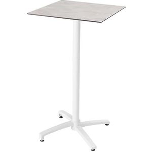 Oviala Business 60 x 60 cm verstelbare terrastafel, grijs betonlaminaat - grijs Metaal 110490