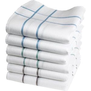 Merrysquare - Discrete zakdoeken voor heren - Model Elliott - Groot formaat 40cm x 40cm - 6 stuks - 100% katoen - Assortiment 3 kleuren, Wit, 40cm x 40cm