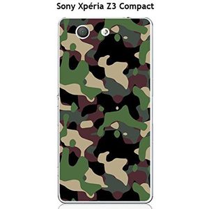 Onozo Beschermhoes voor Sony Xperia Z3 Compact, camouflagepatroon, groen