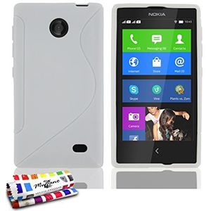 Muzzano Beschermhoesje voor Nokia X Dual SIM [Le S Premium] wit + stylus en reinigingsdoek van Muzzano® - ultieme bescherming voor uw Nokia X Dual SIM