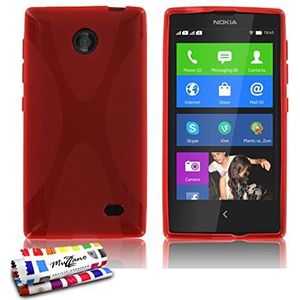 Muzzano Beschermhoesje voor Nokia X Dual SIM [Le X Premium] [rood] + stylus en reinigingsdoekje van Muzzano® - ultieme bescherming voor uw Nokia X Dual SIM
